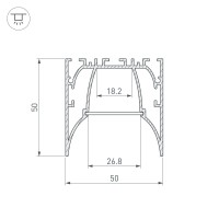  - Профиль ARH-LINE-5050-COMFORT-2000 ANOD (Arlight, Алюминий)