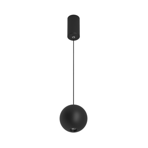 Светильник SP-ELEMENTA-ORB-R100-9W Warm3000 (BK, 39 deg, 230V) (Arlight, IP40 Металл, 3 года) Подвесной светильник. Мощность 9 Вт, св. поток 650 лм, 73 лм/Вт, теплый 3000 K, CRI>80, угол 39°, напряжение питания 230 В. Черный круглый корпус из алюминия, экран , степень защиты IP40. Размер: диаметр 100 мм, высота 97 мм. Монтаж подвесной, длина подвеса 1500мм, регулируемая. Габариты чаши Ø50x95 мм. Драйвер 28-42 В, 250 мА, пульсация 