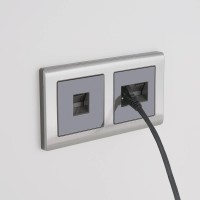  - Рамка Werkel для двойной розетки Еthernet RJ-45 серо-коричневый WL07-RJ45+RJ45-CP 4690389119583