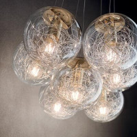  - Подвесная люстра Ideal Lux Mapa Sat SP7 Ottone 176000