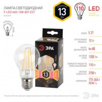  - Лампа светодиодная филаментная ЭРА E27 13W 2700K прозрачная F-LED A60-13W-827-E27 Б0035027