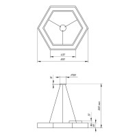  - Подвесной светодиодный cветильник Geometria ЭРА Hexagon SPO-124-W-40K-051 51Вт 4000К белый Б0050556