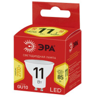  - Лампа светодиодная ЭРА GU10 11W 2700K матовая ECO LED MR16-11W-827-GU10 Б0040877