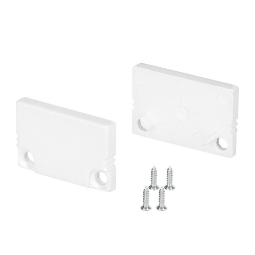 Заглушка SL-SLIM20-H13 WHITE глухая (Arlight, Пластик) Пара заглушек белого цвета (без отверстия) для профиля SL-SLIM20-H13. В комплекте 2 заглушки, 4 шурупа. Цена за весь комплект.