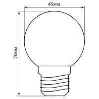 - Лампа светодиодная Feron Е27 1W 6400K Шар Матовая LB-37 25115