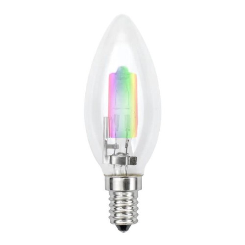 Лампа галогенная Uniel E14 42W радужная HCL-42/RB/E14 candle 01089 