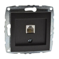  - Розетка телефонная RJ11 Mono Electric Despina/ Larissa 3 кат графит 500-002025-124