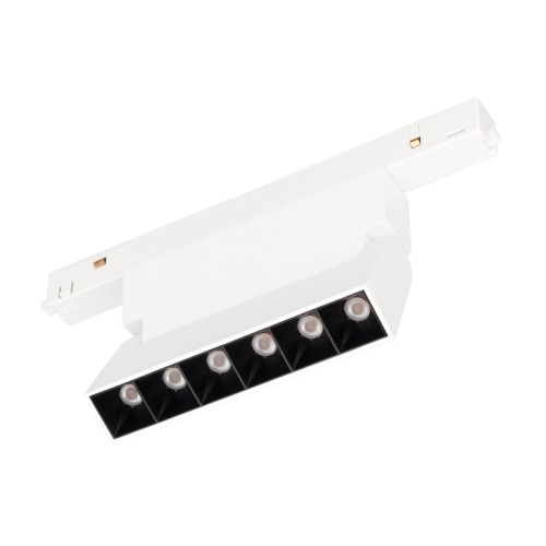 Светильник MAG-ORIENT-LASER-FOLD-S195-6W Warm3000 (WH, 30 deg, 48V, DALI) (Arlight, IP20 Металл, 5 лет) Светильник для магнитных треков MAG-ORIENT шириной 26 мм с управлением DALI. Мощность 6 Вт, св. поток 250 лм, 42 лм/Вт, теплый 3000 K, CRI>90, угол 30°, напряжение питания 48 В. Белый прямоугольный корпус из металл, экран поликарбонат, степень защиты IP20. Размер: длина 195 мм, ширина 23 мм, высота 107 мм. Монтаж на трек MAG-ORIENT. Пульсация 