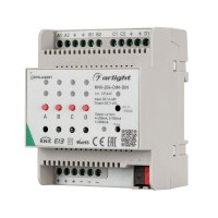  - INTELLIGENT ARLIGHT Диммер KNX-204-DIM-DIN (12-48V, 8x0.35/4x0.7/2x1A) (IARL, Пластик)