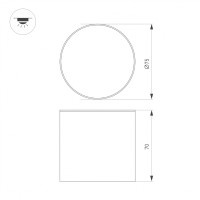  - Светильник SP-CYLINDO-R75-7W Warm3000 (BK, 110 deg, 230V) (Arlight, IP54 Металл, 3 года)