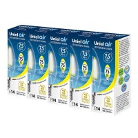  - Набор светодиодных ламп филаментная Uniel E14 7,5W 3000K прозрачная LED-C35-7,5W/WW/E14/CL GLA01TR UL-00008081