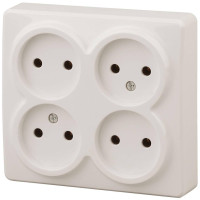  - Розетка ЭРА Эксперт 4х2P 16A 250V 11-2210-02 Б0020707