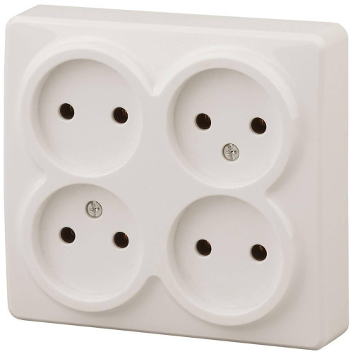 Розетка ЭРА Эксперт 4х2P 16A 250V 11-2210-02 Б0020707 