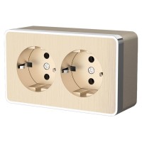 - Розетка Werkel двойная с заземлением Gallant шампань рифленый W5072110 4690389164682