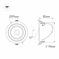  - Светильник LTD-EXPLORER-R100-12W Warm3000 (WH, 38 deg) (Arlight, IP20 Металл, 3 года)