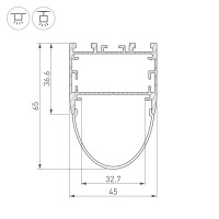  - Профиль ARH-LINE-B-3652-2000 ANOD (Arlight, Алюминий)