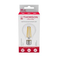  - Лампа светодиодная филаментная Thomson E27 13W 4500K груша прозрачная TH-B2368