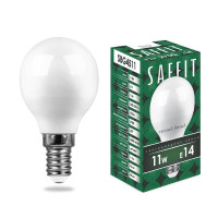  - Лампа светодиодная Saffit E14 11W 2700K Шар Матовая SBG4511 55136