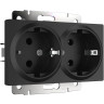 Розетка Werkel двойная с заземлением черный матовый W1172008 4690389156922 - Розетка Werkel двойная с заземлением черный матовый W1172008 4690389156922