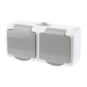 Розетка двойная ЭРА Intro Atlantic Schuko 2x2P++E 16A 250V с крышкой 5-204-03 Б0051061 - Розетка двойная ЭРА Intro Atlantic Schuko 2x2P++E 16A 250V с крышкой 5-204-03 Б0051061