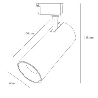  - Трековый светодиодный светильник ЭРА TR5-20 COB BK Б0049053