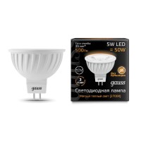  - Лампа светодиодная Gauss GU5.3 5W 2700K матовая 201505105