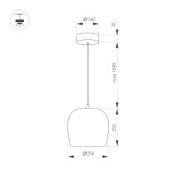  - Светильник SP-PEONY-HANG-R250-15W Warm3000 (WH, 65 deg, 230V) (Arlight, IP20 Металл, 3 года)