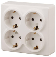  - Розетка ЭРА Эксперт 4х2P E со шторками Schuko 16A 250V 11-2211-02 Б0020710