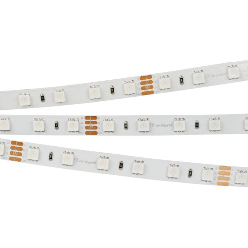 Лента RT 2-5000-50m 24V RGB 2x (5060, 60 LED/m, LUX) (Arlight, 14.4 Вт/м, IP20) Рулон 50м лента LUX. Макс.длина подключения 5м. Светодиоды smd 5060, 60шт/м, белая плата 10мм, скотч 3М. Мультицветная R/G/B (управление контроллером). Питание 24V, макс.мощность 14.4 Вт/м, угол 120°. Размеры 50000х10х2.2мм. Мин.отрезок 100мм, 6 светодиодов. Цена за 1м. Перед подключением отрезать не более 5м.Мультицвет R/G/B