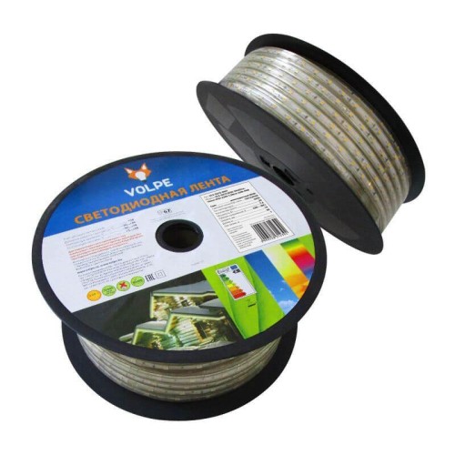 Светодиодная влагозащищенная лента Volpe 7,2W/m 30LED/m 5050SMD RGB 50M ULS-Q215 5050-30LED/m-14mm-IP67-220V-7,2W/m-50M-RGB 10978 