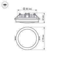  - Светодиодная панель LTD-95SOL-10W Warm White (Arlight, IP44 Пластик, 3 года)