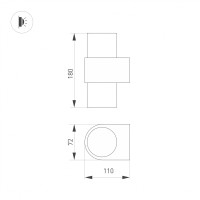  - Светильник SP-SPICY-WALL-TWIN-S180x72-2x6W Day4000 (WH, 40 deg) (Arlight, IP20 Металл, 3 года)