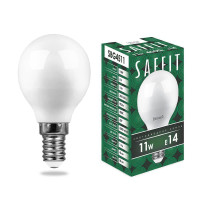  - Лампа светодиодная Saffit E14 11W 4000K Шар Матовая SBG4511 55138