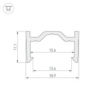  - Профиль пластиковый ARH-CH15-2000-PVC (Arlight, Пластик)
