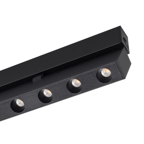 Светильник MAG-DOTS-FOLD-25-S200-6W Day4000 (BK, 30 deg, 24V) (Arlight, IP20 Металл, 5 лет) Светильник поворотный для магнитных треков шириной 25мм, 6Вт. Цвет свечения ДНЕВНОЙ 4000K, световой поток 350 лм, угол 30°, CRI>90. Корпус прямоугольный, металл, цвет черный, IP20. Размеры LxWxH 204x20x46мм. Входное напряжение DC24V, мощность 12Вт. Драйвер DС24V/AC230V поставляется отдельно. Диммируется только с 026407, 027633.