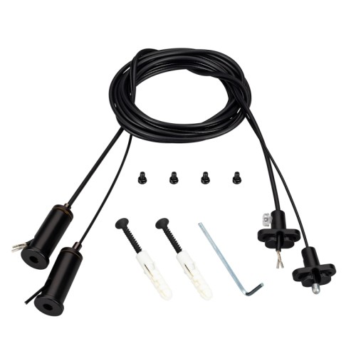 Подвес токопроводящий ARL-2x2m Set BLACK (Pad 15x2mm, 2x20AWG) (Arlight, провод 2x0.5) 