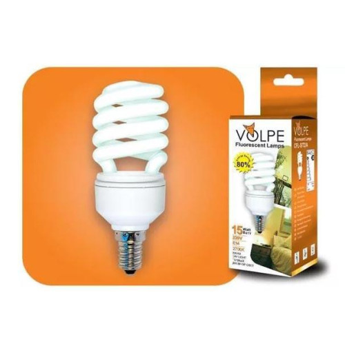 Лампа энергосберегающая Volpe E14 15W 2700K матовая CFL-H T2 220-240V 15W E14 2700K 01561 