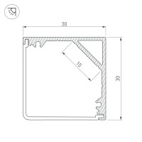  - Профиль SL-KANT-H30-3000 ANOD (Arlight, Алюминий)