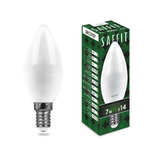 Лампа светодиодная Saffit E14 7W 6400K матовая SBC3707 55169 
