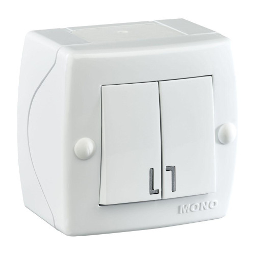 Выключатель Mono Electric Octans IP20 двухклавишный белый 104-010101-102 