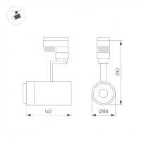  - Светильник LGD-ZEUS-4TR-R88-20W Warm (BK, 20-60 deg) (Arlight, IP20 Металл, 3 года)