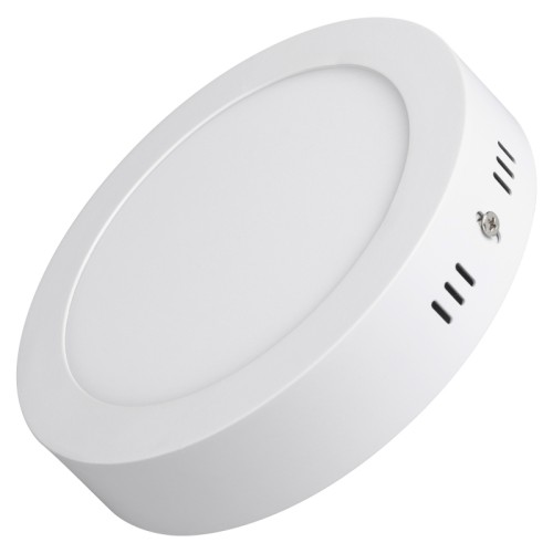 Светильник SP-R175-12W Day White (Arlight, IP20 Металл, 3 года) Накладная круглая панель 12Вт, цвет ДНЕВНОЙ БЕЛЫЙ 4000K / 970 лм / 120°/ CRI(Ra)>80. Размер Ф175 x 40мм. Питание от сети AC 100-240V, драйвер в комплекте (арт.019617, 24-48V, 300mA, 12W).