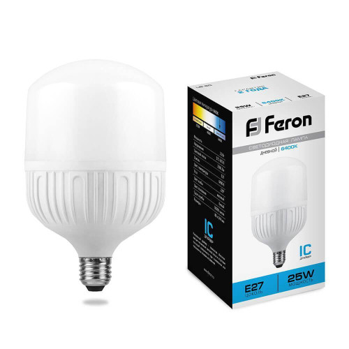 Лампа светодиодная Feron E27 25W 6400K Цилиндр Матовая LB-65 25887 