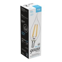  - Лампа светодиодная филаментная Gauss E14 4,5W 4100К прозрачная 1041125