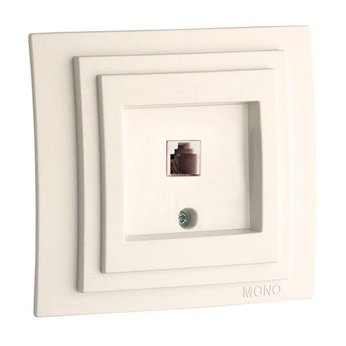Розетка телефонная RJ11 Mono Electric Larissa 3 кат слоновая кость 103-010105-124 