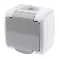  - Розетка ЭРА Intro Atlantic Schuko 2P+E 16A 250V с крышкой 5-201-03 Б0050945