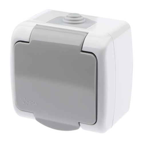 Розетка ЭРА Intro Atlantic Schuko 2P+E 16A 250V с крышкой 5-201-03 Б0050945 