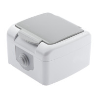  - Розетка ЭРА Intro Atlantic Schuko 2P+E 16A 250V с крышкой 5-201-03 Б0050945