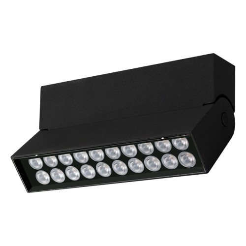 Светильник SP-LOFT-SURFACE-S170-10W Warm3000 (BK, 24 deg) (Arlight, IP40 Металл, 3 года) Накладной поворотный светильник 10Вт. Цвет ТЕПЛЫЙ 3000K, св.поток 500-550лм, CRI(Ra)>90, угол 24°. Угол наклона 45°. Корпус прямоугольный, черный алюминий, IP40. Размер LxHxW 170x100x36мм. Питание AC 220-240V, 10Вт, драйвер встроенный (DC300mA 25-40V).