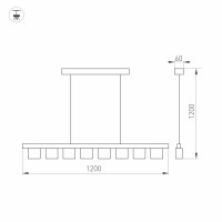  - Светильник SP-LEGACY-S1200x60-8x6W Warm3000 (BK, 34 deg) (Arlight, IP20 Металл, 3 года)